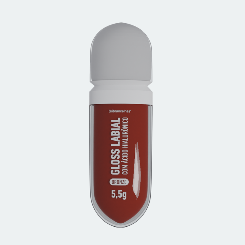 Gloss Labial Bronze com Acido Hialuronico 5,5g Sobrancelhas - VALIDADE A PARTIR DE OUTUBRO/2027