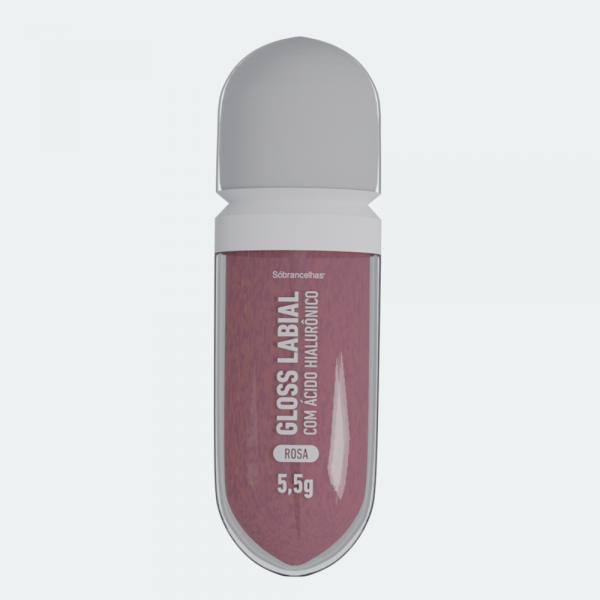 Gloss Labial Rosa com Acido Hialuronico 5,5g Sobrancelhas - VALIDADE A PARTIR DE SETEMBRO/2028