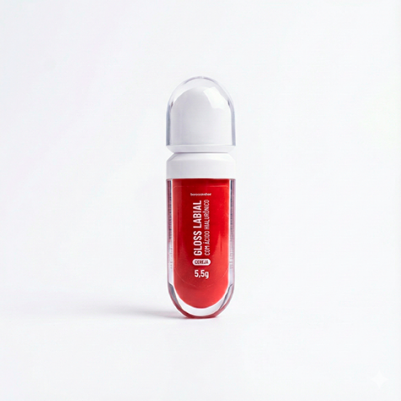 Gloss Labial Cereja com Ácido Hialurônico 5,5g - VALIDADE A PARTIR DE NOVEMBRO/2027 Gloss Labial Cereja com Ácido Hialurônico 5,5g - VALIDADE A PARTIR DE NOVEMBRO/2027