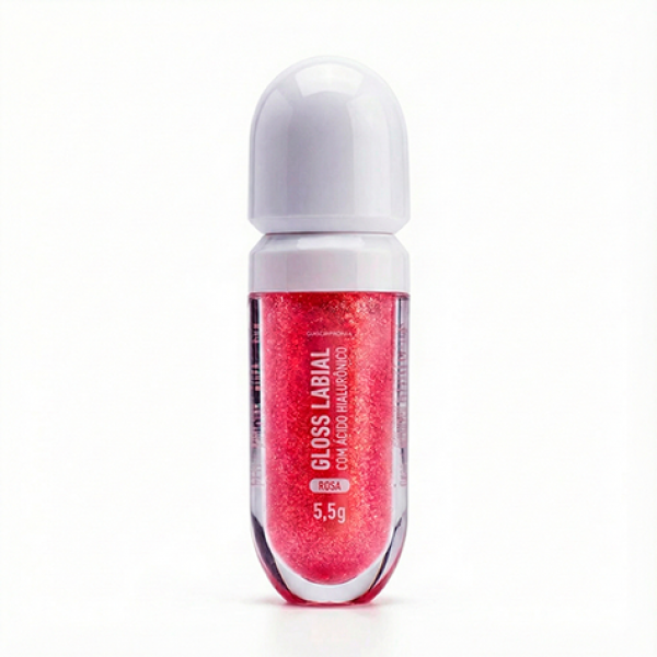 Gloss Labial Rosa com Ácido Hialurônico 5,5g 