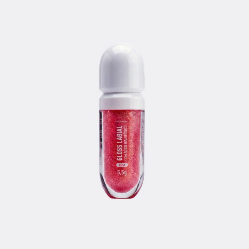 Gloss Labial Rosa com Ácido Hialurônico 5,5g 
