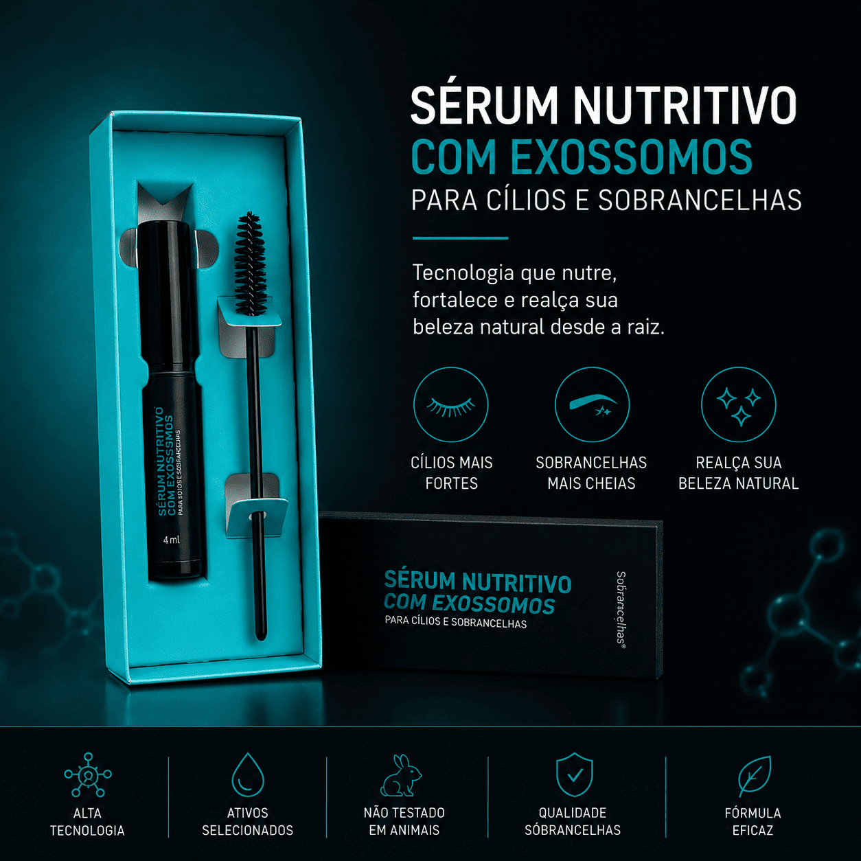 Sérum Nutritivo com Exossomos para Cílios e Sobrancelhas 4ml